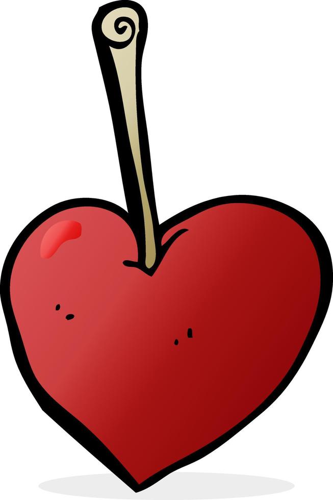 cartoon heart cherry vector