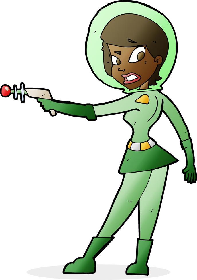 cartoon sci fi girl vector