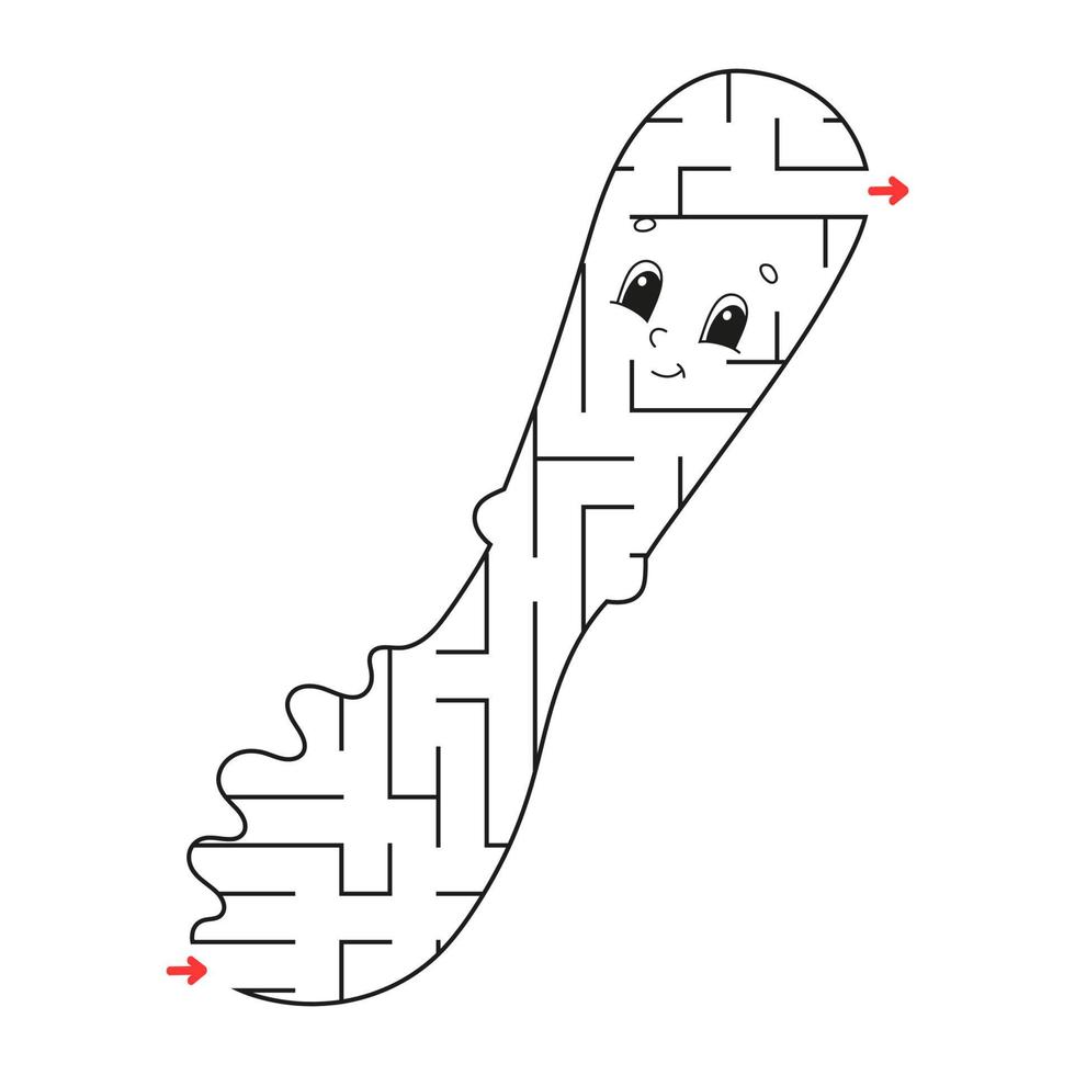 Abstract maze. Game for kids. Puzzle for children. Labyrinth conundrum. Find the right path. Education worksheet. vector