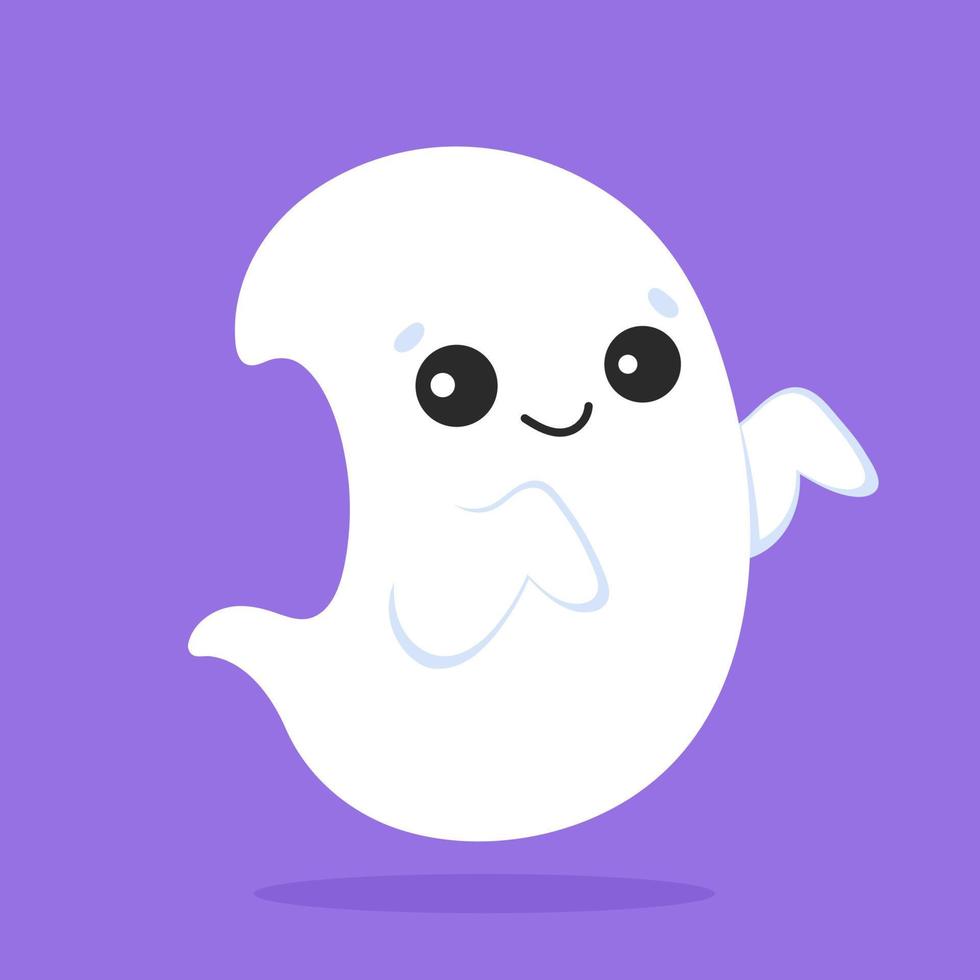 Cute ghost. Cartoon character. Colorful vector illustration. Isolated on color background. Design element. Template for your design, books, stickers, cards.