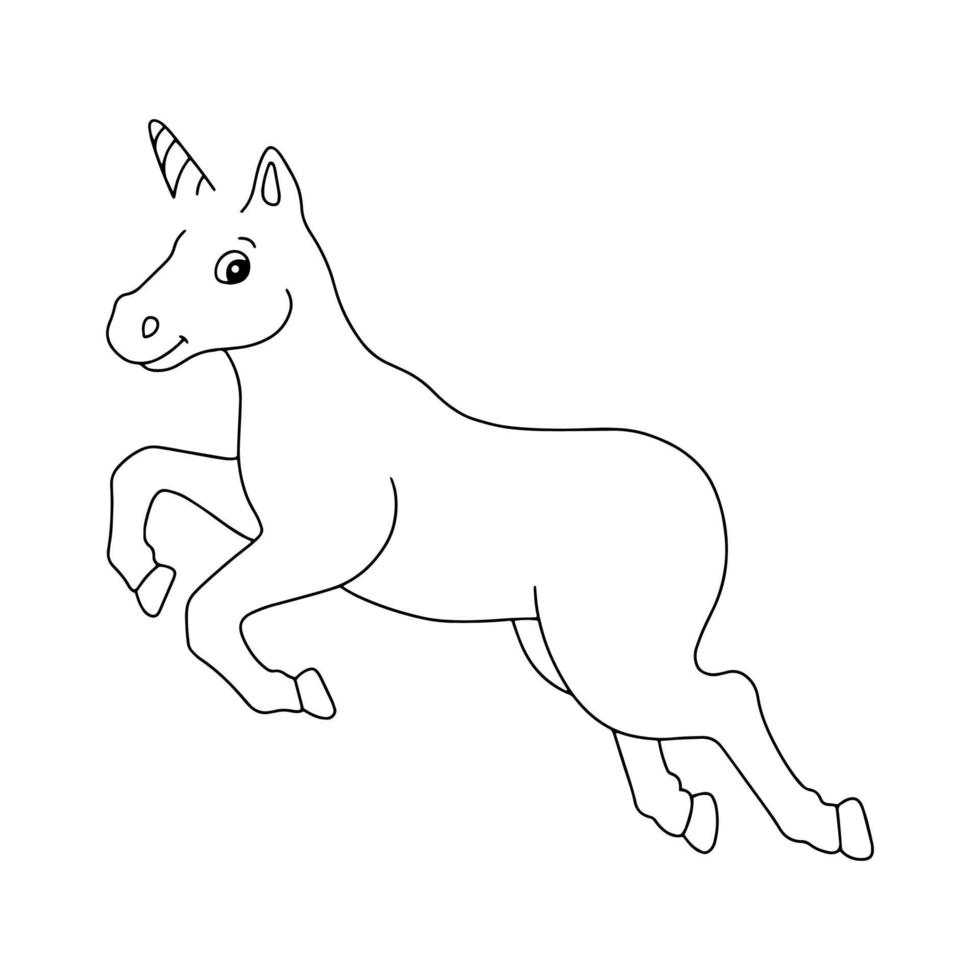 dibuja la cola y la melena del unicornio. plantilla de hoja de trabajo. página de libro para colorear para niños. personaje de estilo de dibujos animados. ilustración vectorial aislado sobre fondo blanco. vector