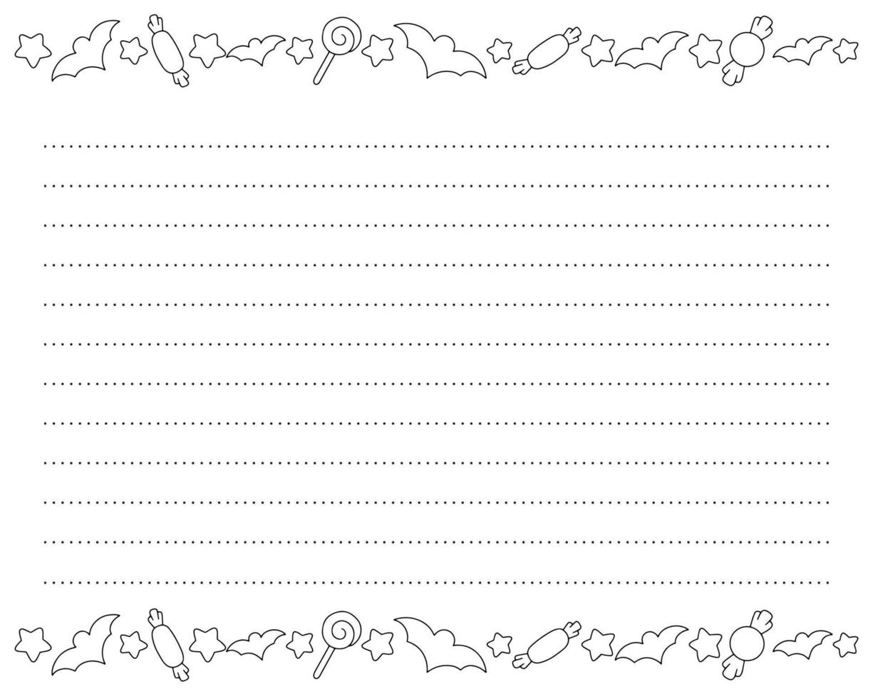 Lined sheet template. Handwriting paper. For diary, planner, checklist, wish list. Holiday letter. Vector illustration isolated on white background.