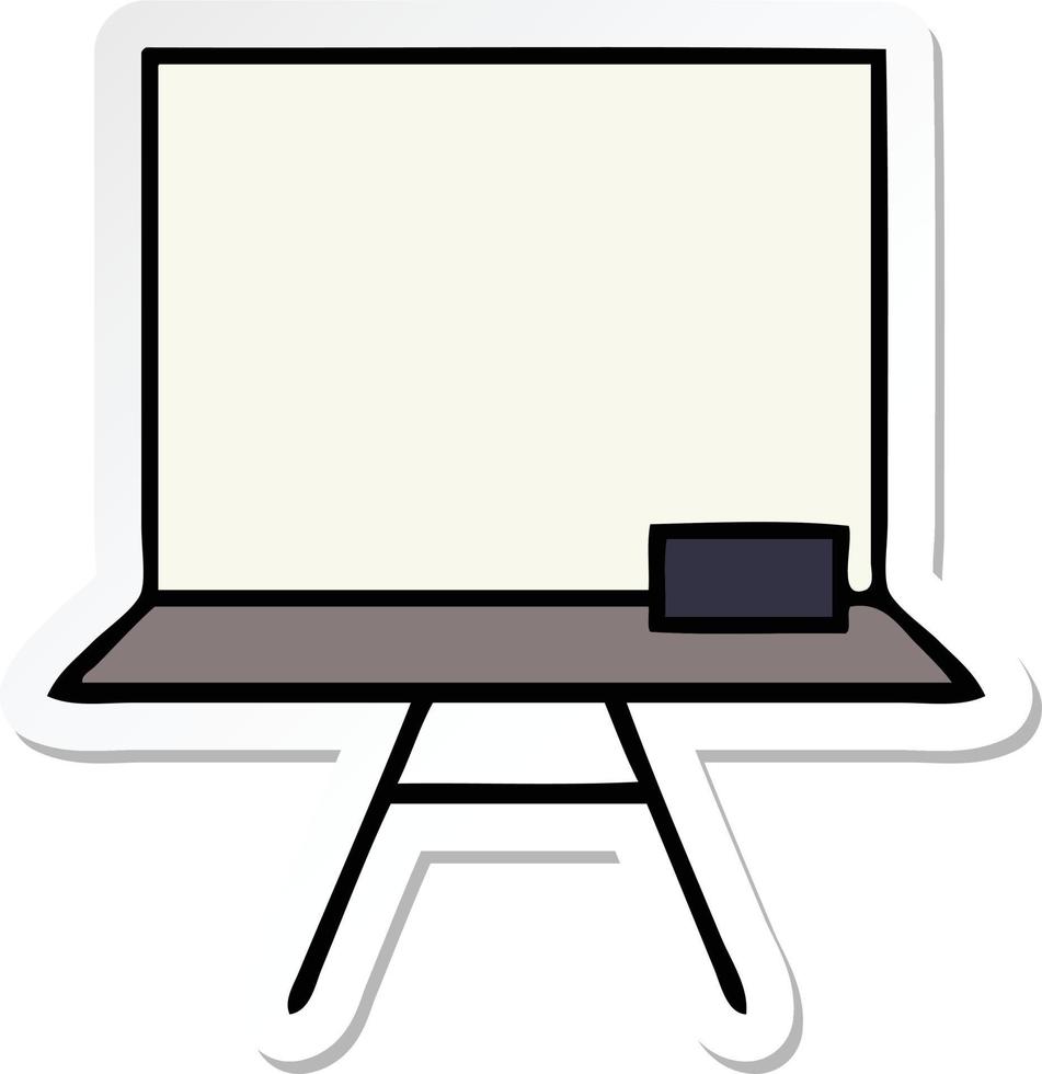 sticker of a cute cartoon white board vector