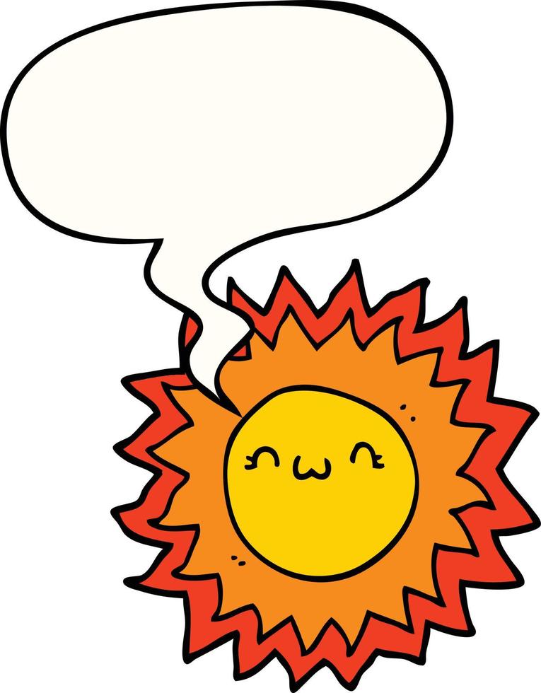 cartoon sun and speech bubble vector