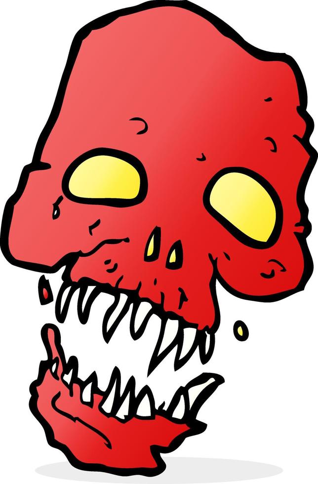 cartoon scary skull vector