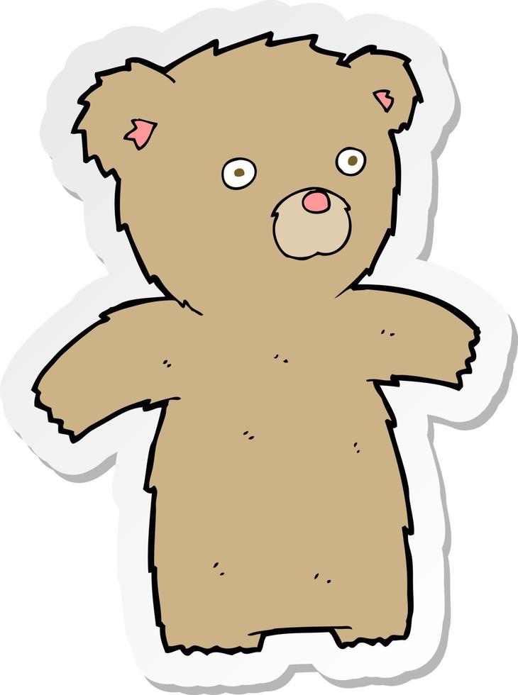 pegatina de un oso de peluche de dibujos animados vector