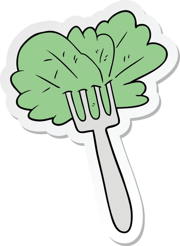 pegatina de una caricatura de hojas de ensalada vector