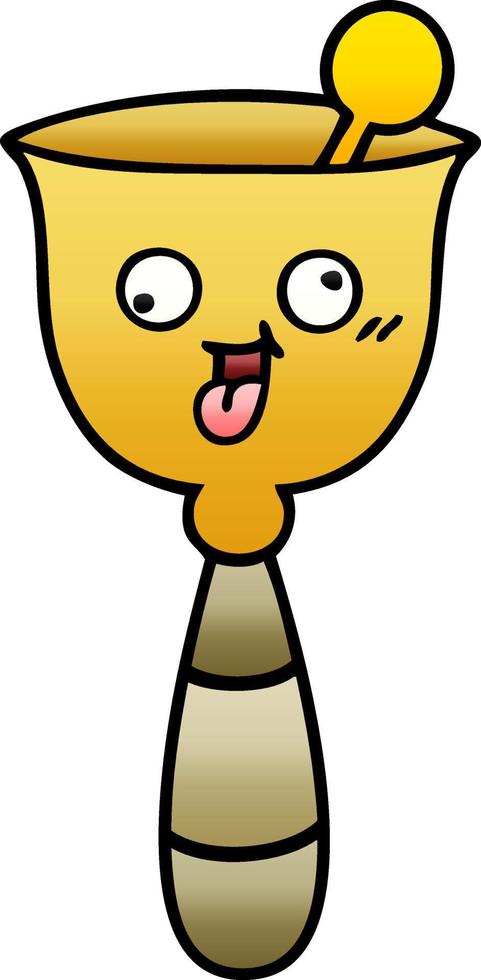 gradient shaded cartoon school bell vector