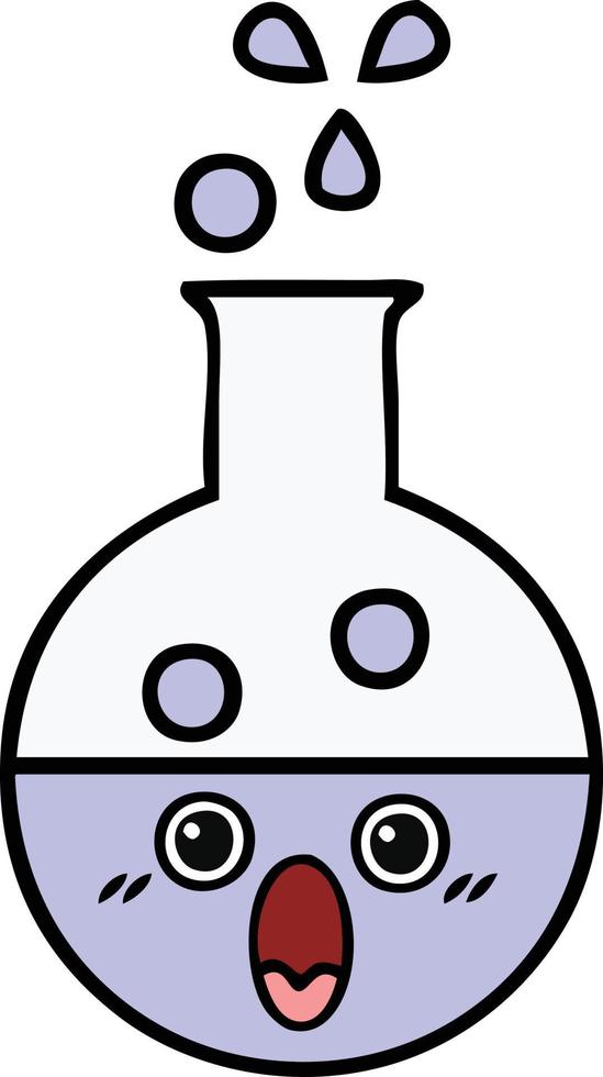 cute cartoon test tube vector