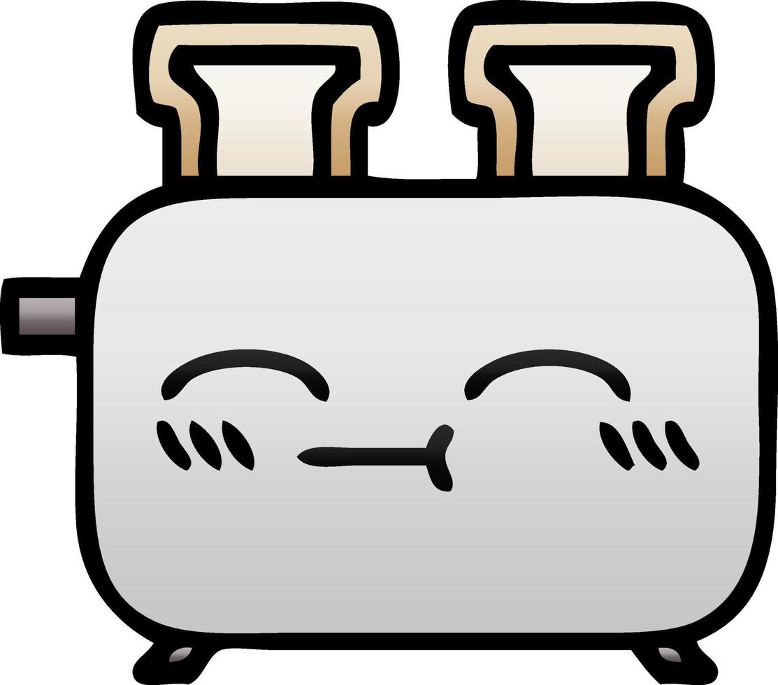 gradient shaded cartoon of a toaster vector