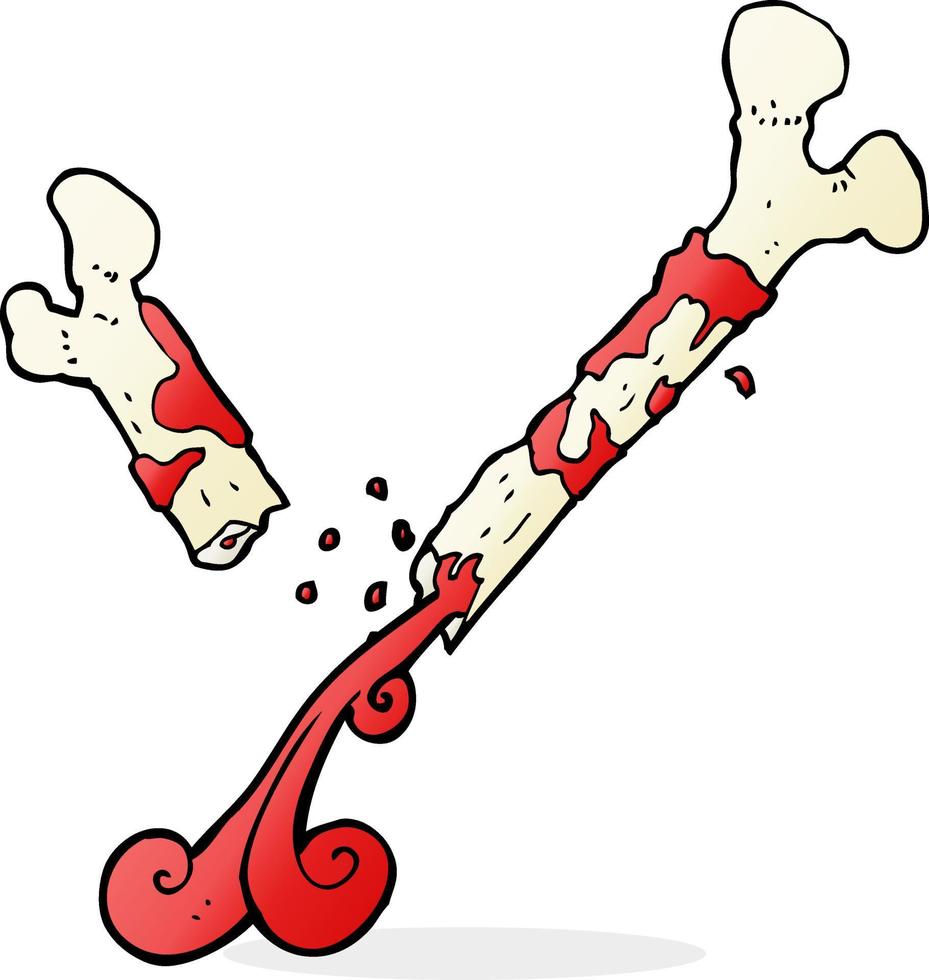 gross broken bone cartoon vector