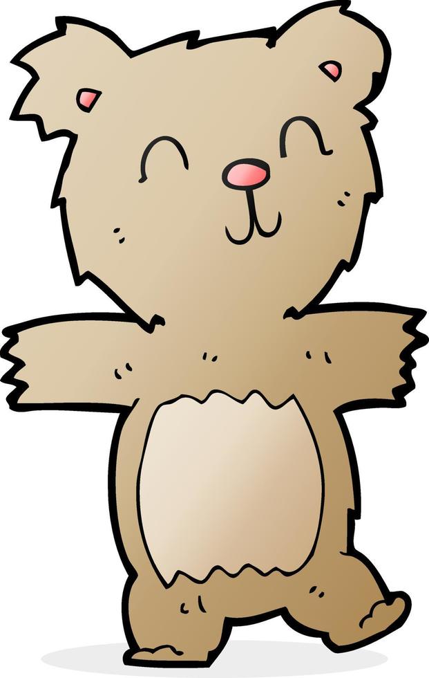 lindo oso de peluche de dibujos animados vector