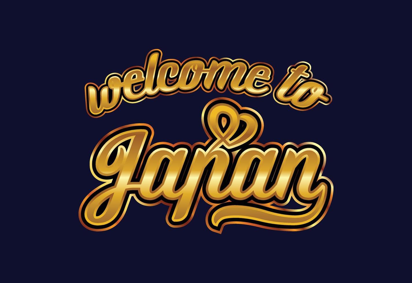 bienvenido a Japón. ilustración de diseño de fuente creativa de texto de palabra. cartel de bienvenida vector