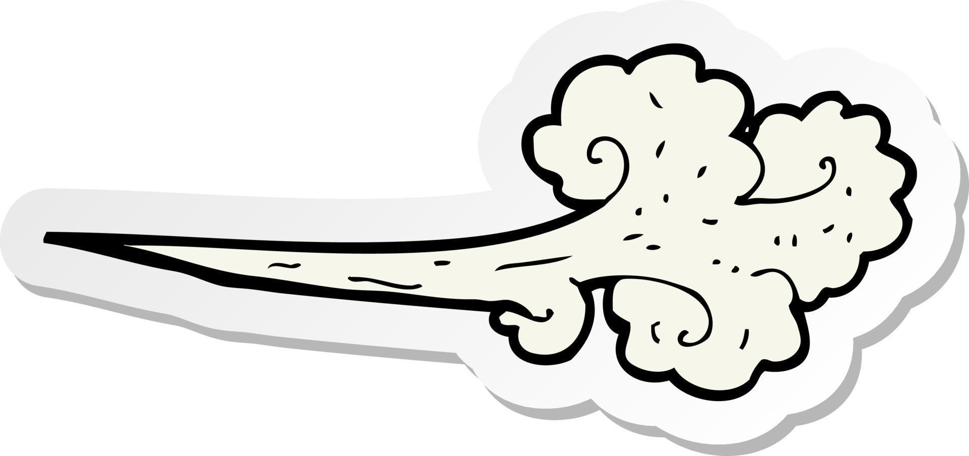 sticker of a cartoon gust of wind vector