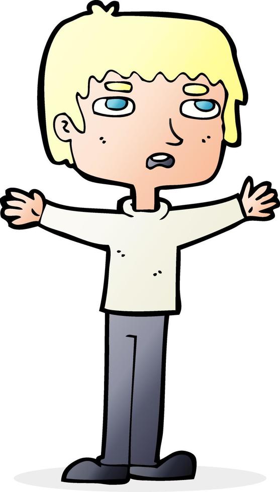 cartoon nervous man vector