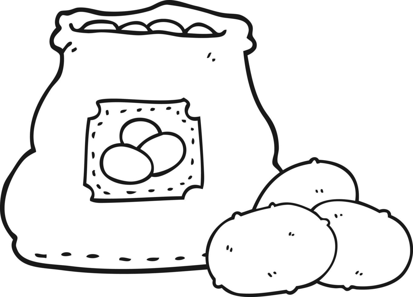 cartoon bag of potatoes vector