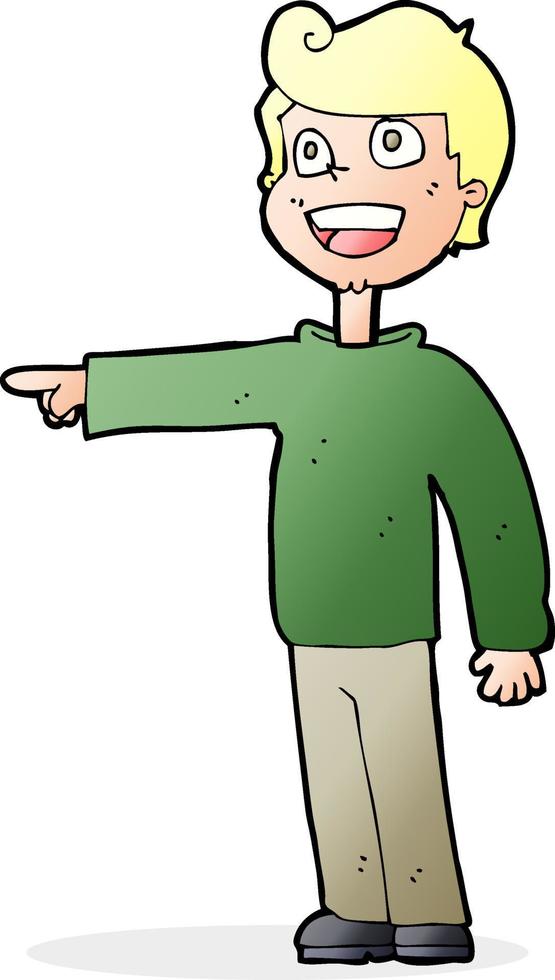 cartoon man pointing and laughing vector