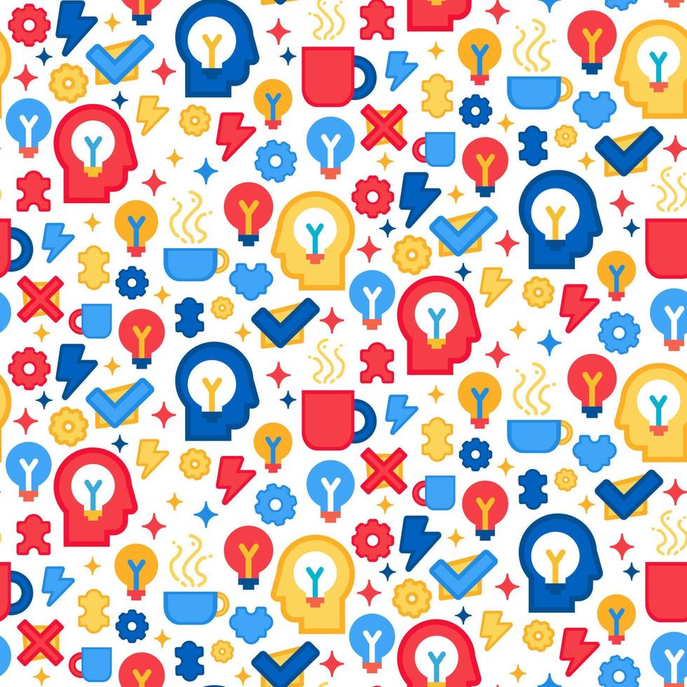 Creative idea creation seamless pattern vector