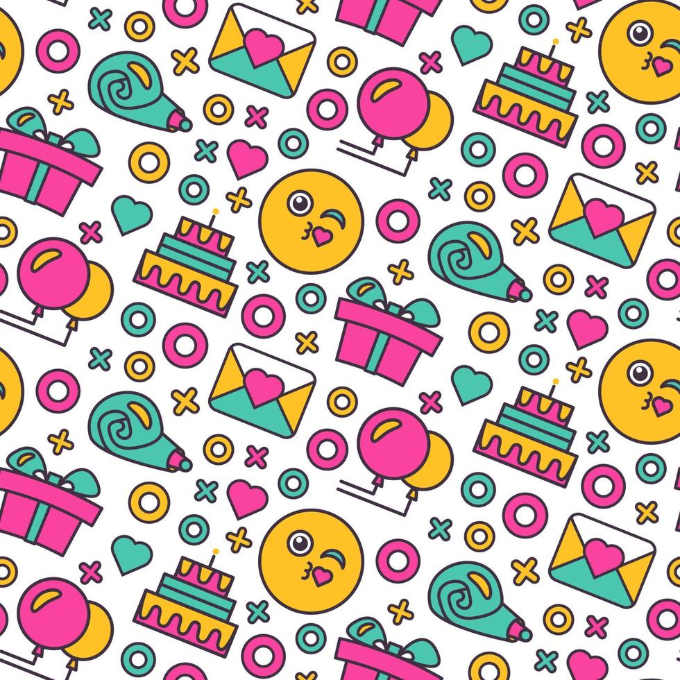 Happy birthday event party seamless pattern vector