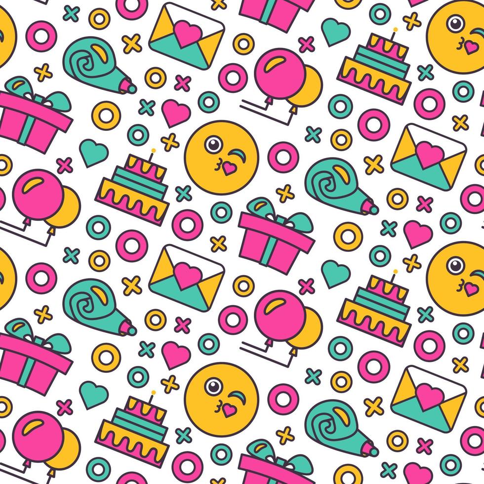 Happy birthday event party seamless pattern vector