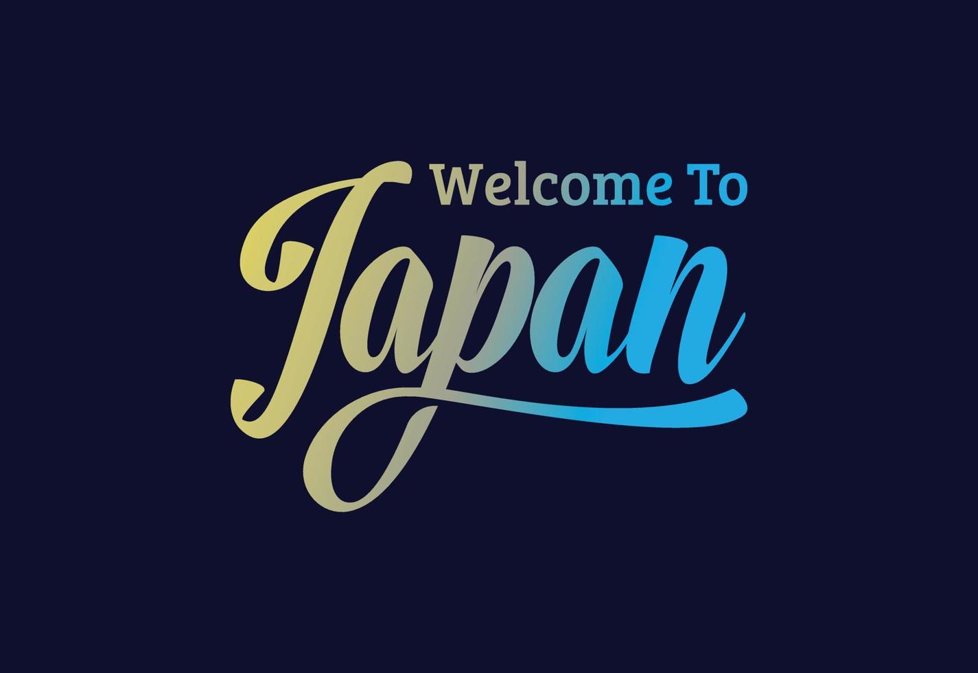 bienvenido a Japón. ilustración de diseño de fuente creativa de texto de palabra. cartel de bienvenida vector