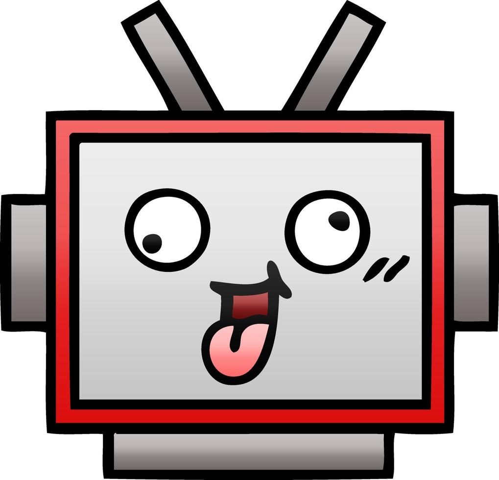 gradient shaded cartoon robot head vector