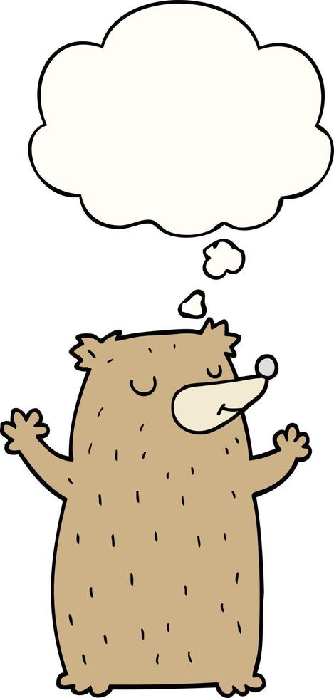 cartoon bear and thought bubble vector