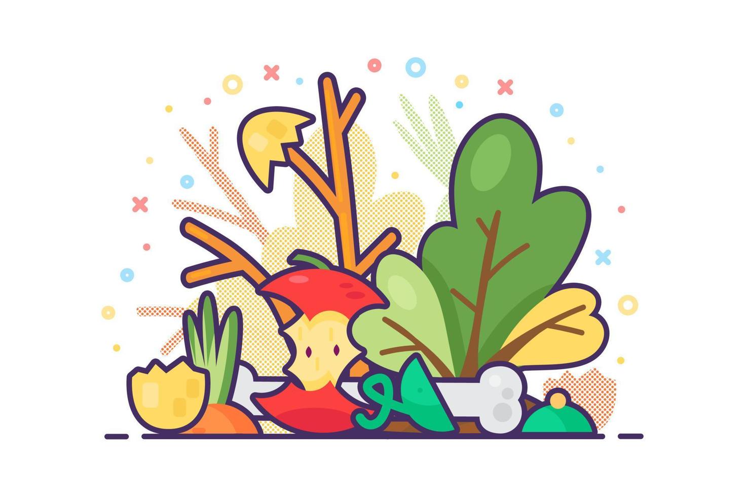 Organic waste and environmental nature vector