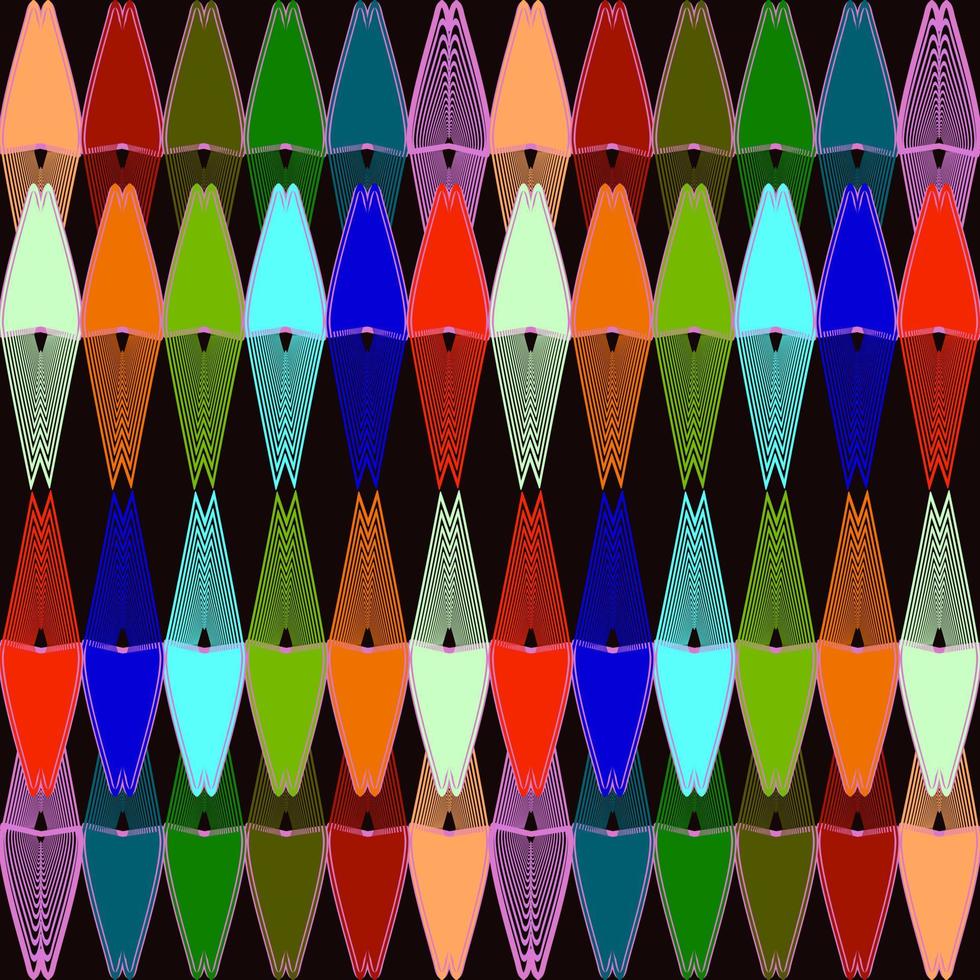 Cone shape with colorful stripes on black background. vector