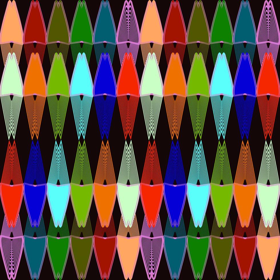 forma de cono con rayas de colores sobre fondo negro. vector