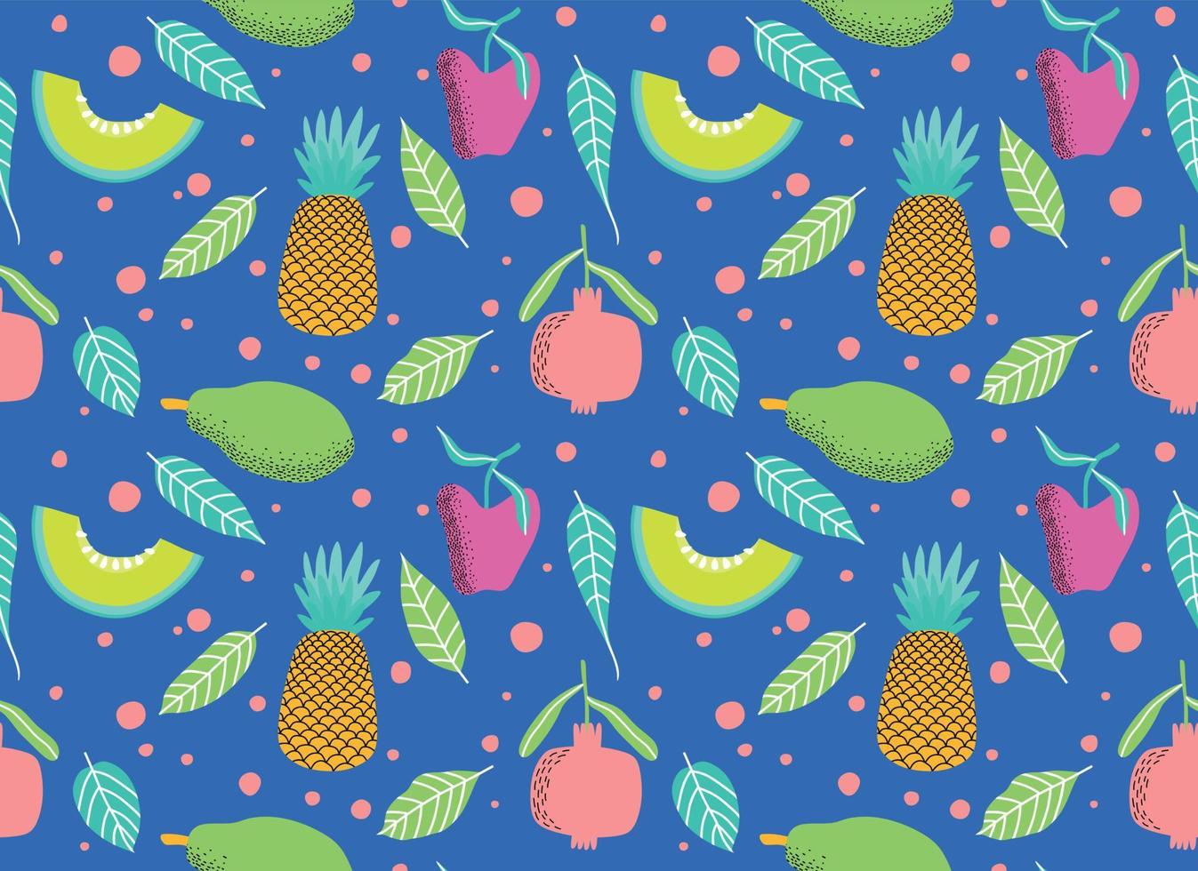 fruit seamless pattern. Cute summer fruit background. vector