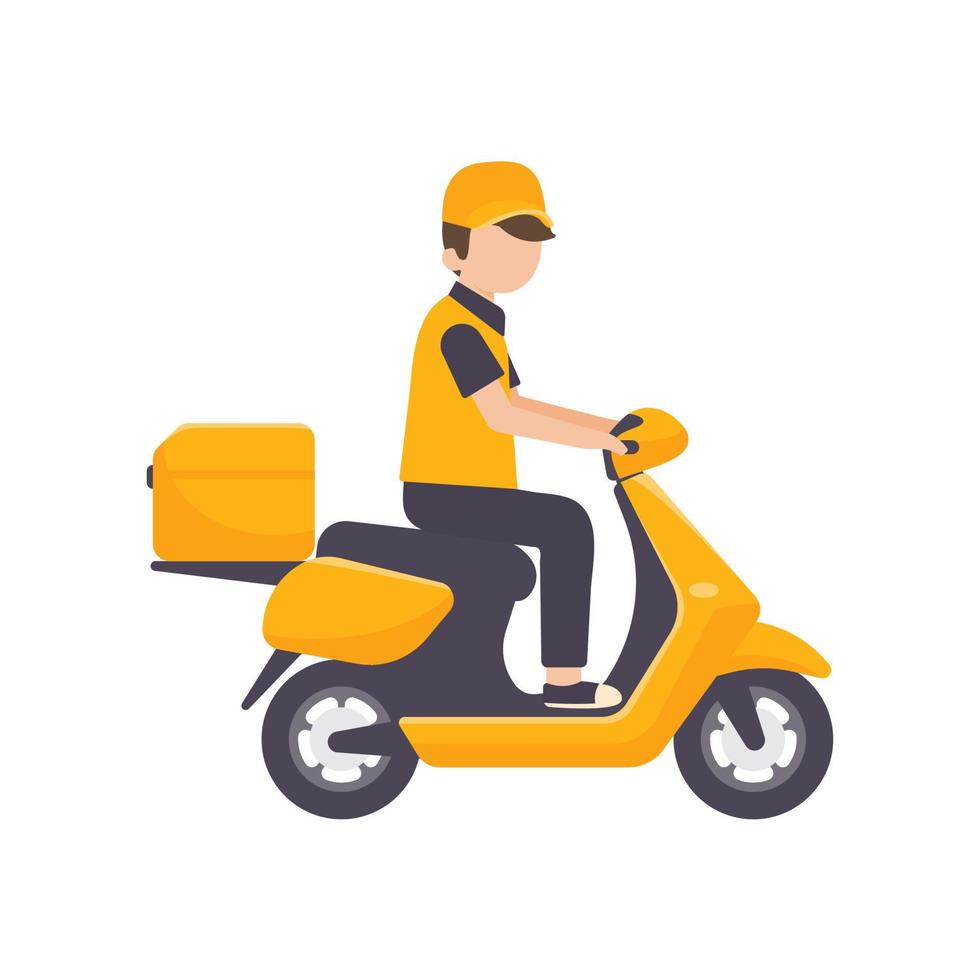 Motorbike for food delivery service online ordering concept vector