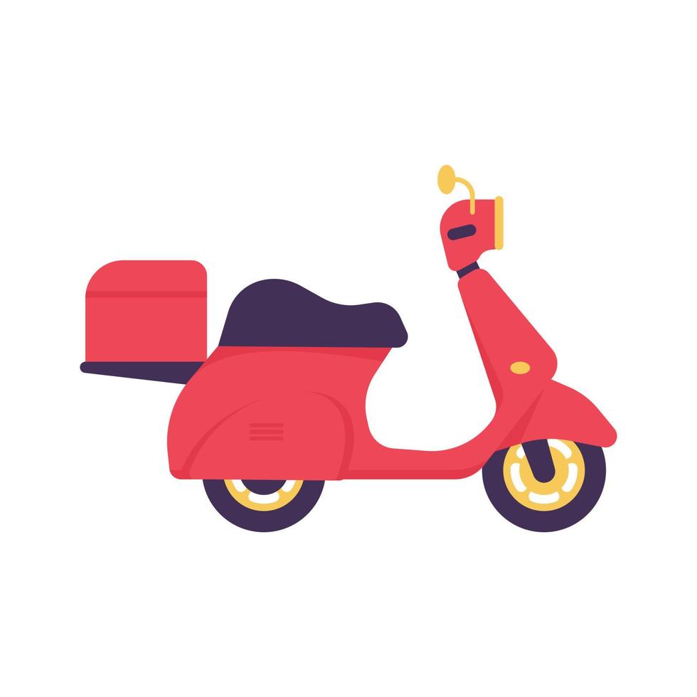 Motorbike for food delivery service online ordering concept vector