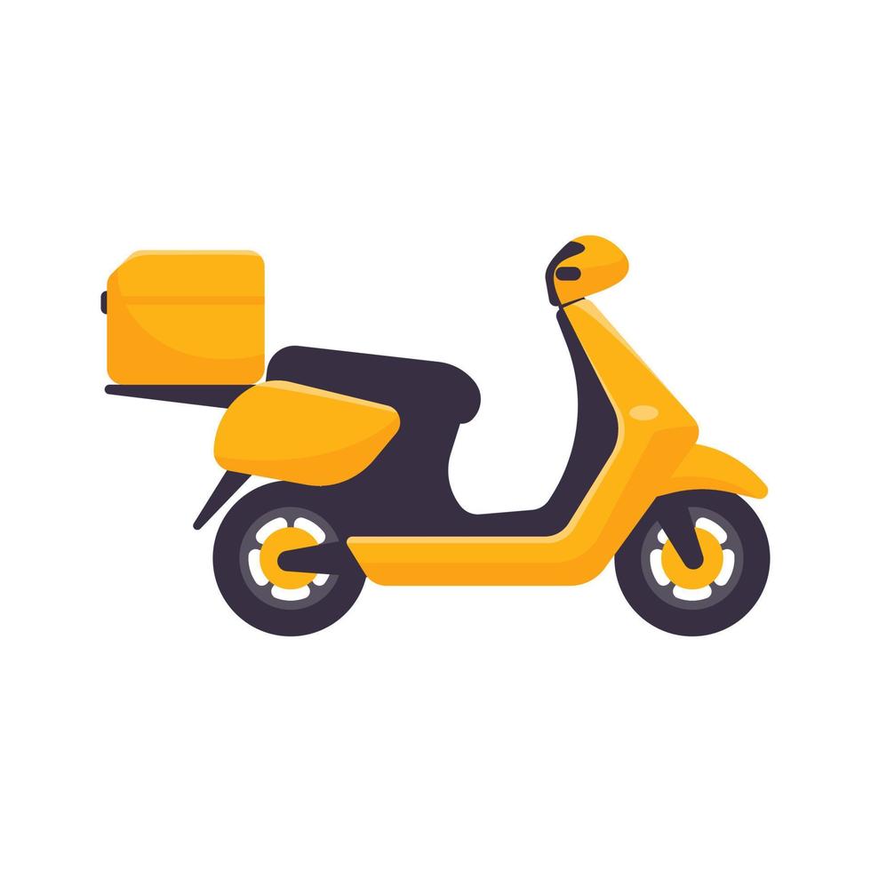 Motorbike for food delivery service online ordering concept vector