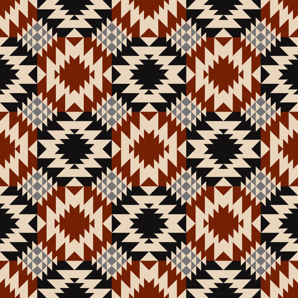 nativo azteca suroeste forma geométrica color rojo-negro sin fisuras de fondo. uso para telas, textiles, elementos de decoración de interiores, tapicería, envoltura. vector