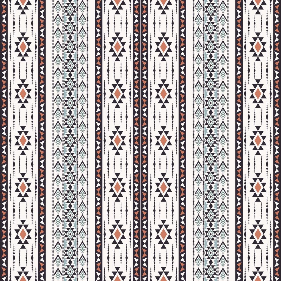 Ethnic aztec stripes shape brown-green color seamless pattern background. Use for fabric, textile, interior decoration elements, upholstery, wrapping. vector