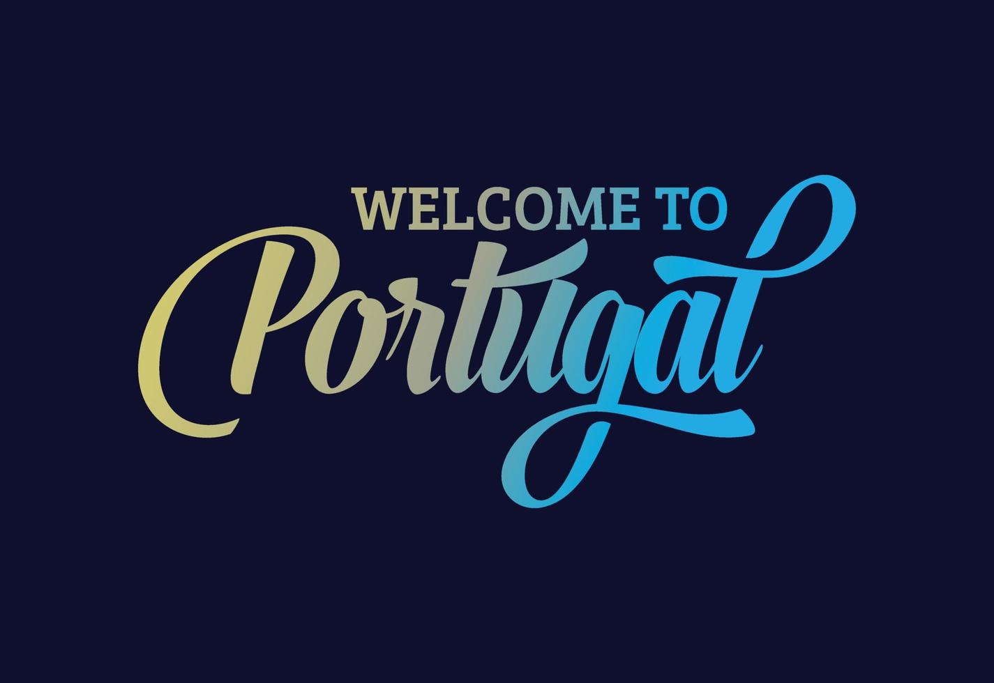 bienvenido a Portugal. ilustración de diseño de fuente creativa de texto de palabra. cartel de bienvenida vector