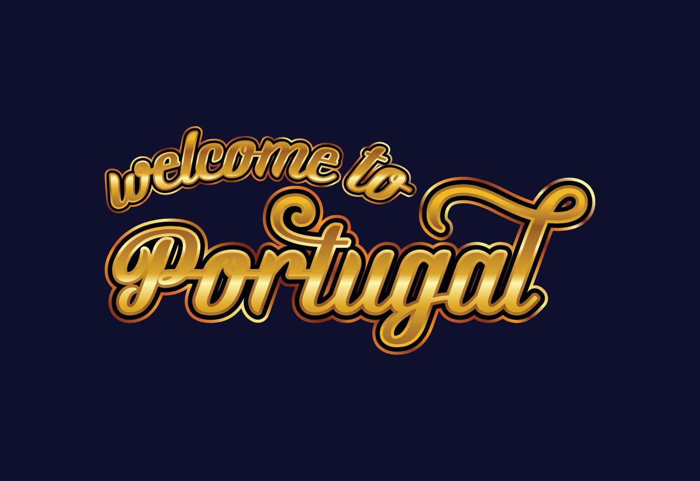 bienvenido a Portugal. ilustración de diseño de fuente creativa de texto de palabra. cartel de bienvenida vector