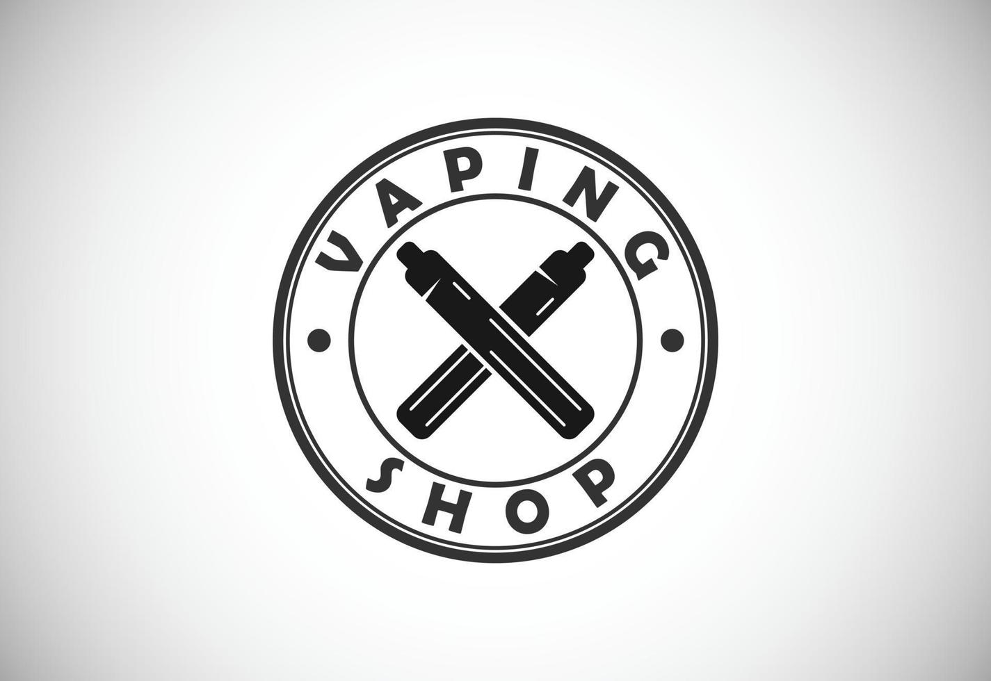 Vape, e-cigarette logo design template. Vape shop electronic vaporizer logo vector illustration.