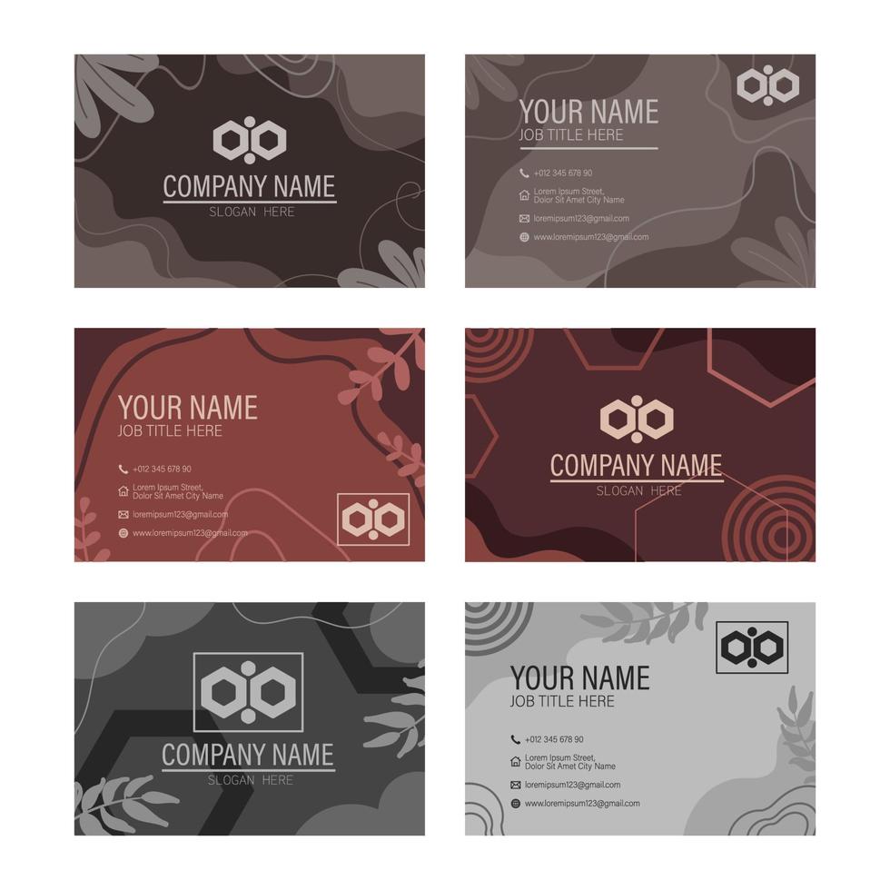 Business Card Monochrome Set vector