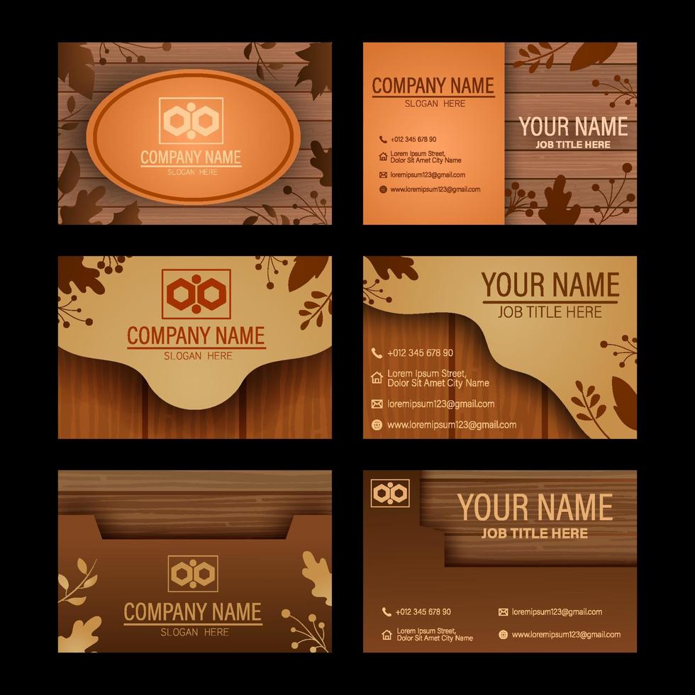 Rustic Business Card Set vector