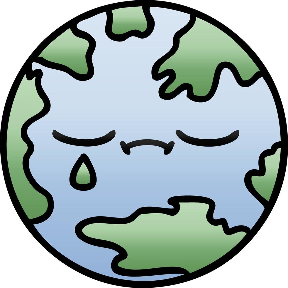 gradient shaded cartoon planet earth vector