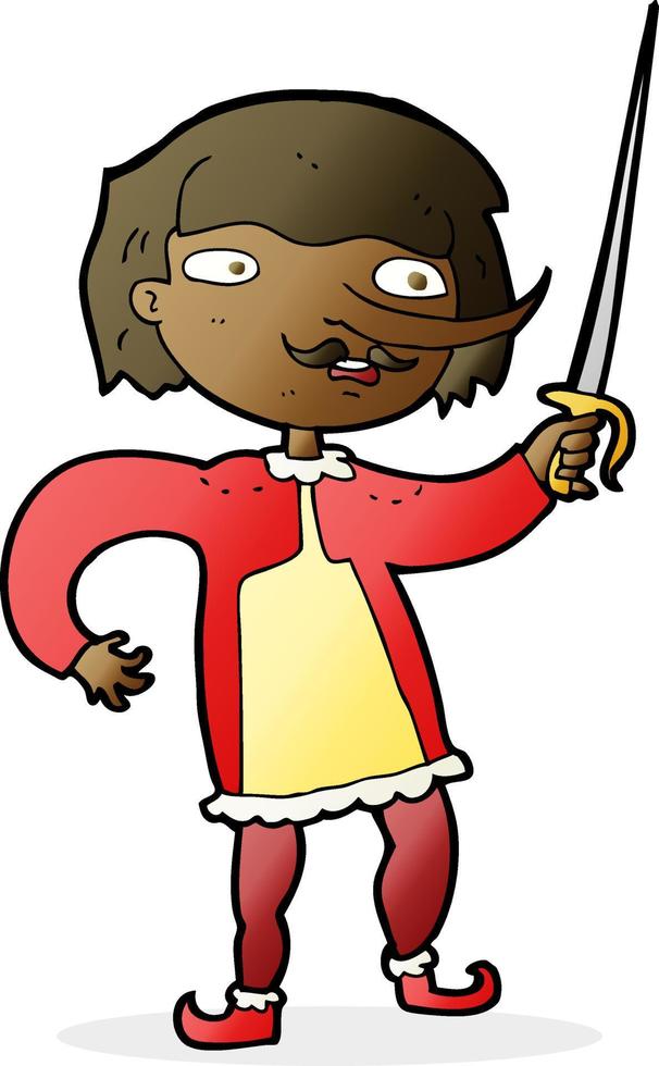 cartoon man with sword vector