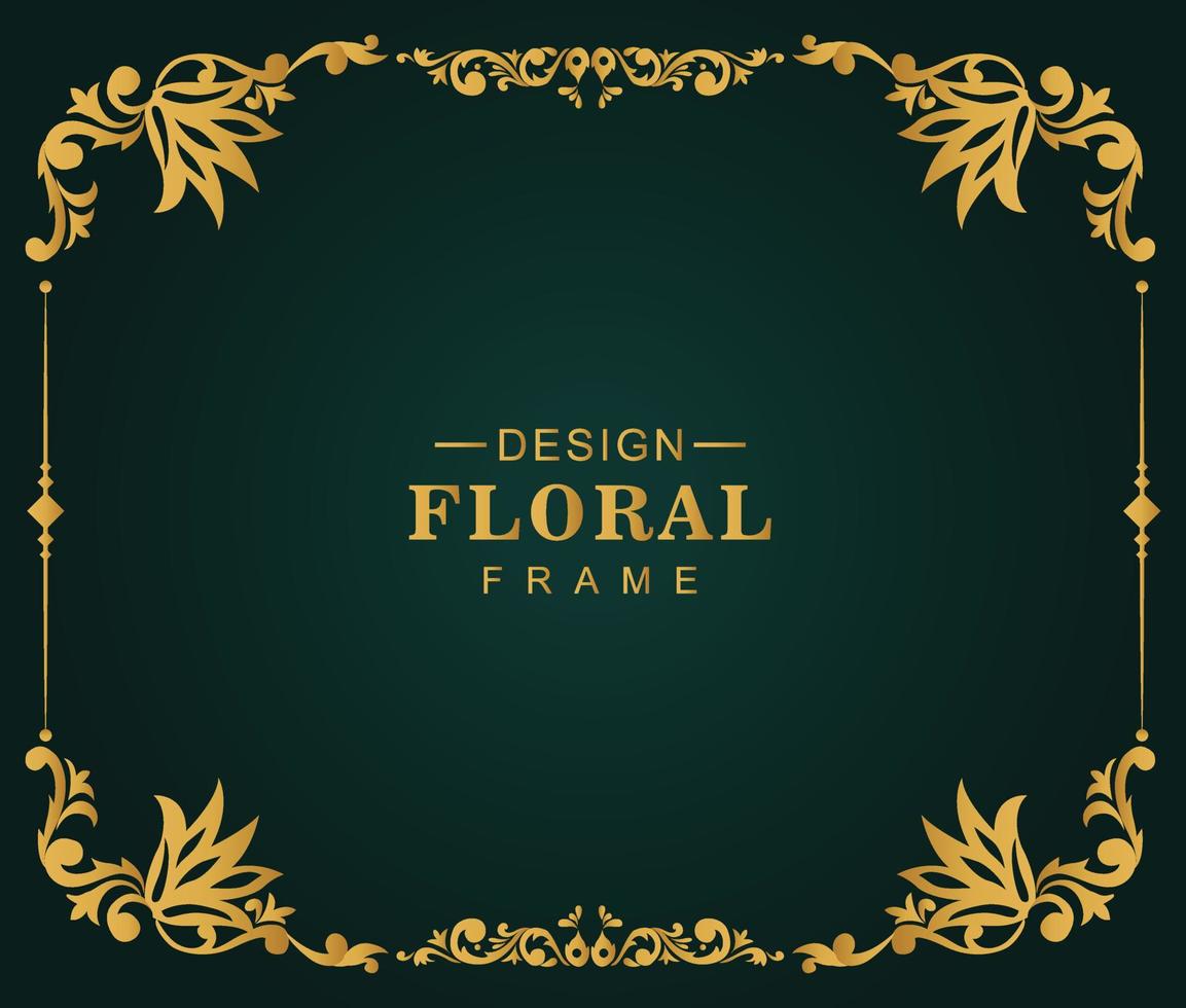 Luxury golden ornamental floral frame background vector