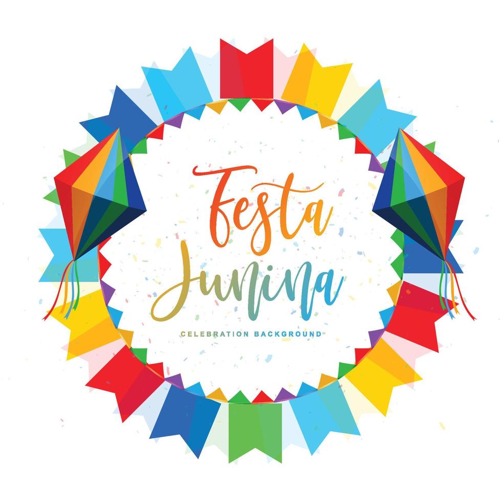 hermoso cartel de celebración de fondo de tarjeta de festa junina vector