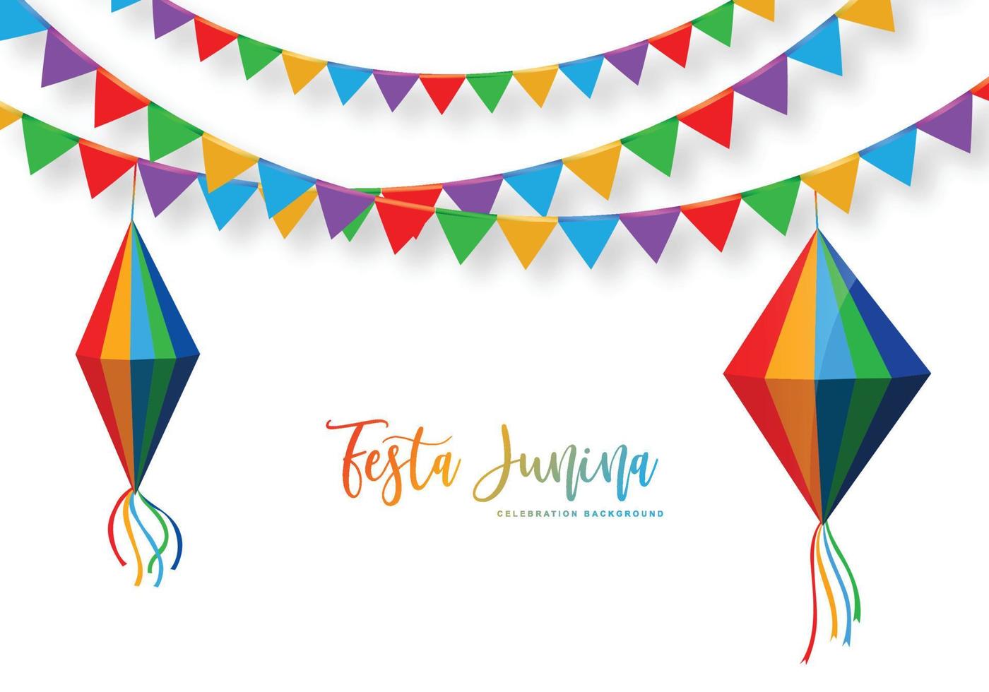 Festa junina decorative celebration card background vector