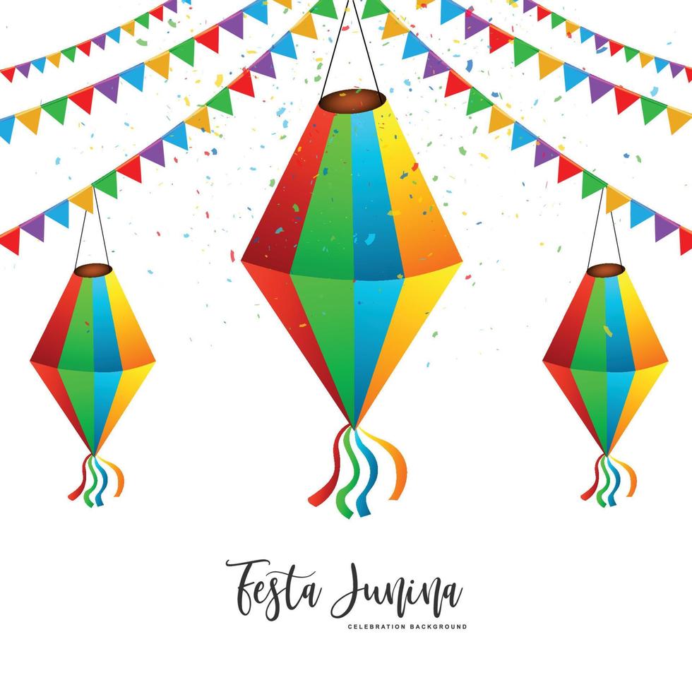 hermoso cartel de celebración de fondo de tarjeta de festa junina vector