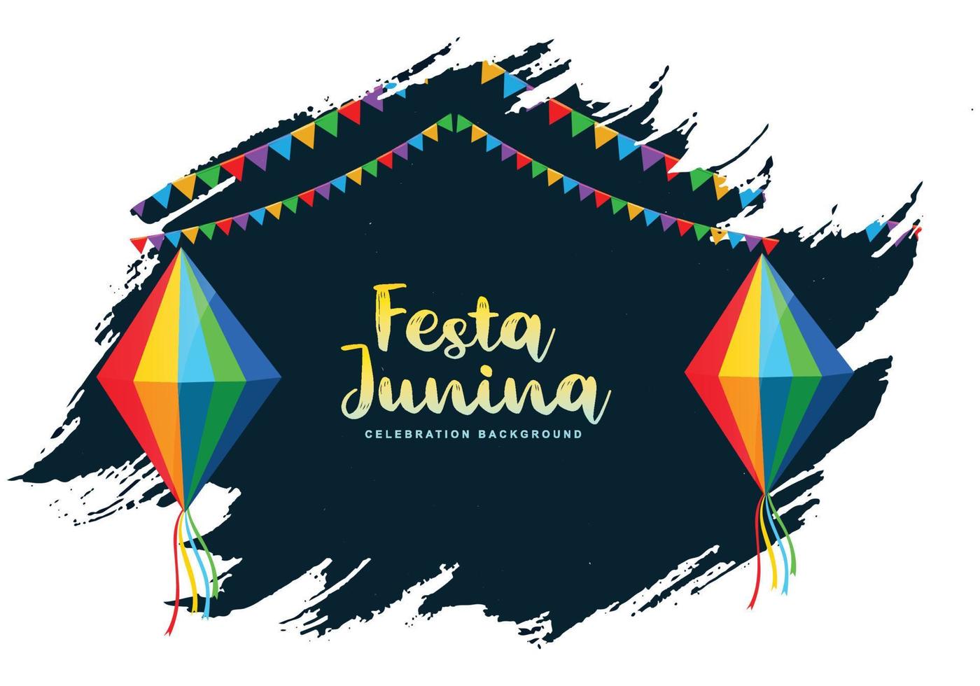 Brazilian festa junina event celebration card background vector