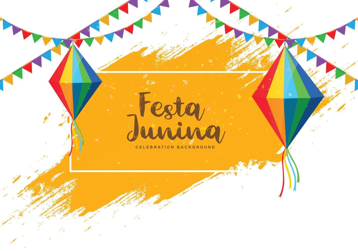 Brazilian festa junina event celebration card background vector