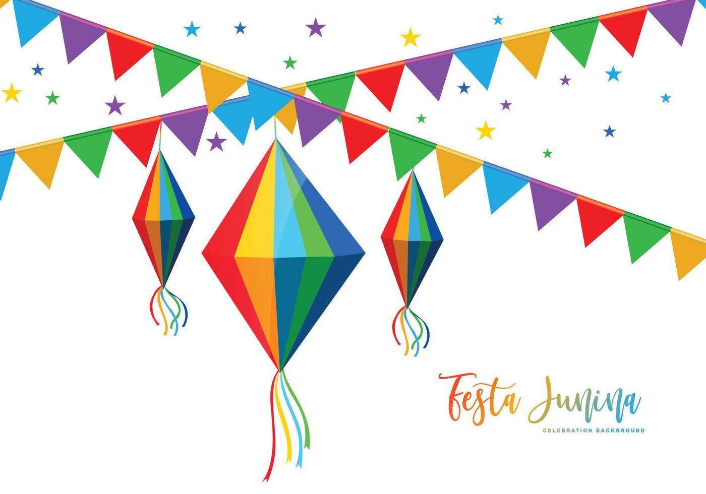 Festa junina decorative celebration card background vector